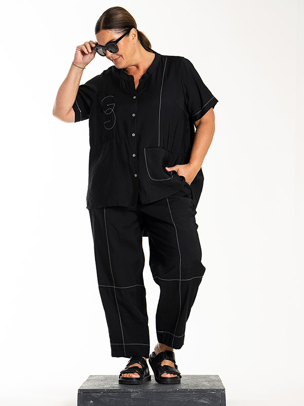 LOLLY - Plus Size Byxor fra Gozzip Black