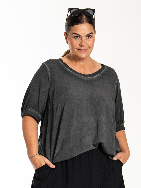 LENA - Plus Size Blus fra Gozzip Black
