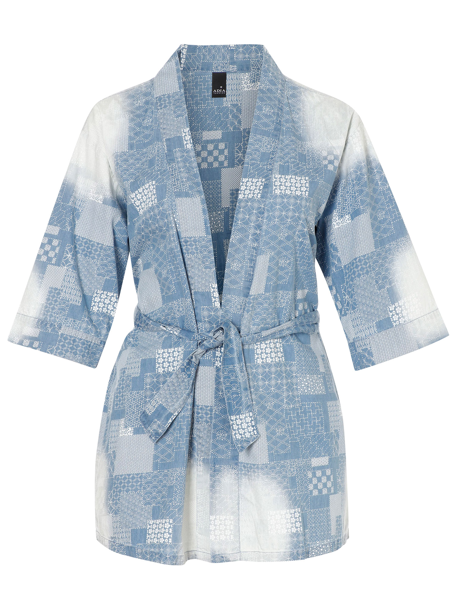 Härlig bomulls kimono i smart tryck fra Adia