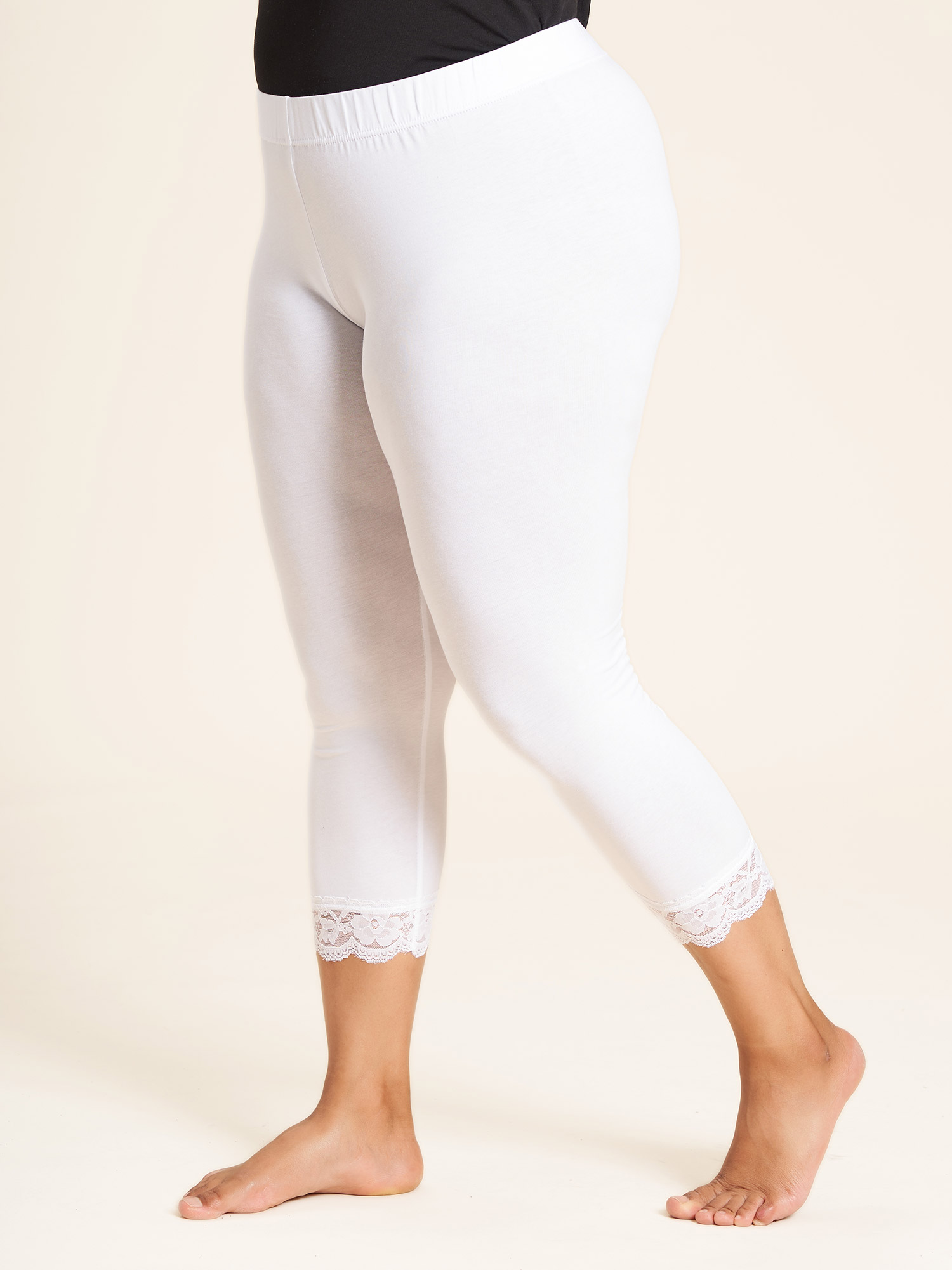 Capri Leggings Med Spets