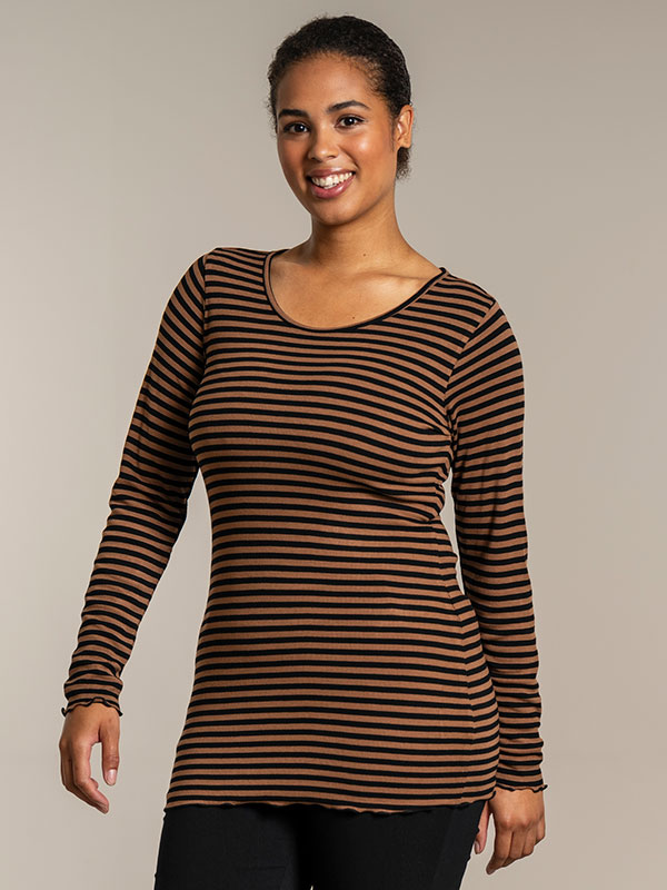 RIB TOP - Plus Size Blus fra Sandgaard