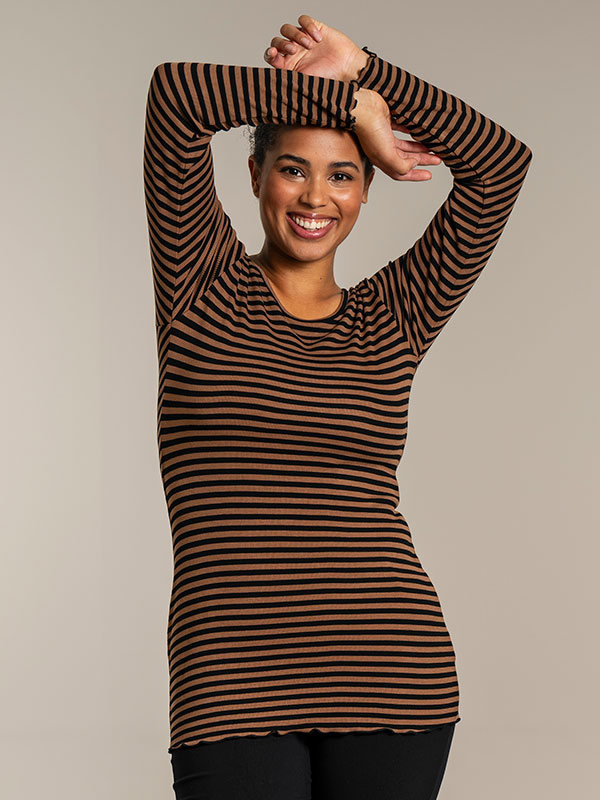 RIB TOP - Plus Size Blus fra Sandgaard