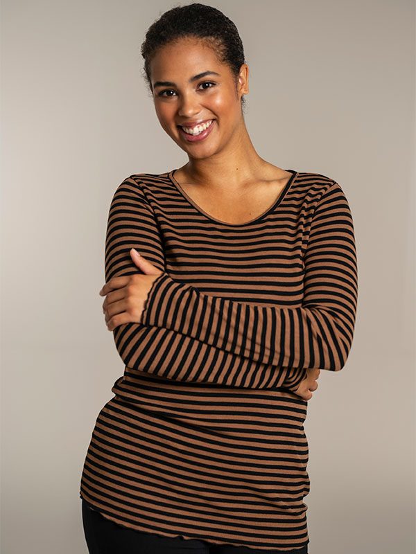 RIB TOP - Plus Size Blus fra Sandgaard