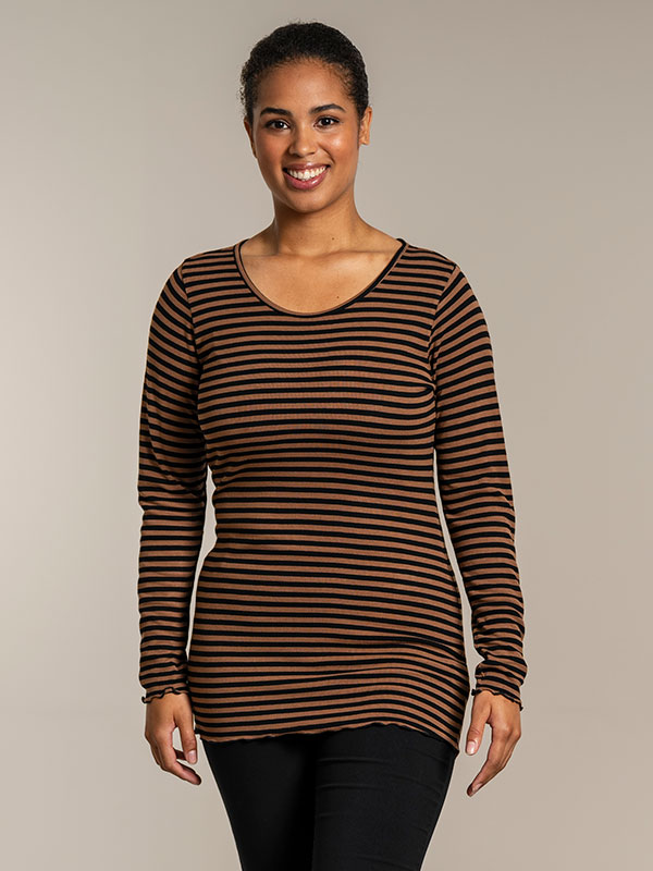 RIB TOP - Plus Size Blus fra Sandgaard