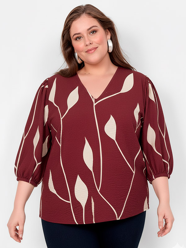 WA-NELLY - Plus Size Blus fra Wasabi Concept