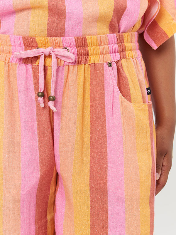 BARBARA - Orange och rosa byxor med vida ben fra Adia