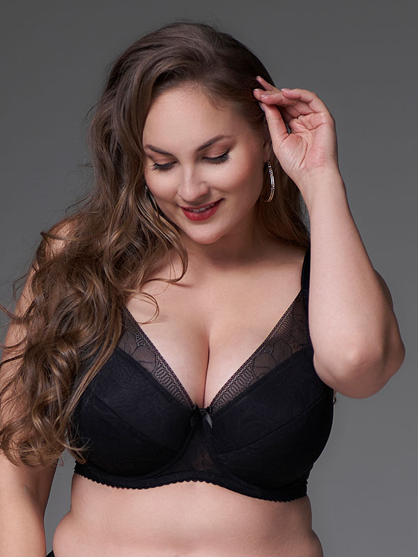 LISA VATTERET PUSH UP - Plus Size BH med bygel fra Plaisir
