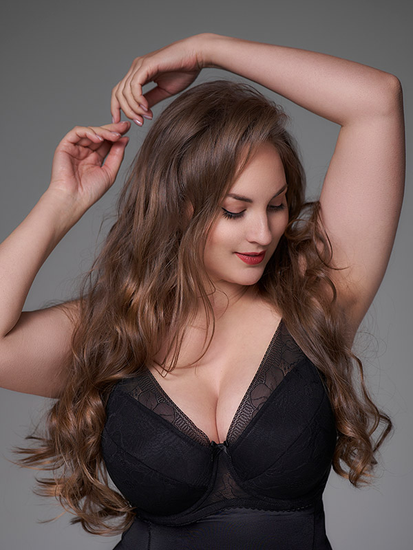 LISA VATTERET PUSH UP - Plus Size BH med bygel fra Plaisir