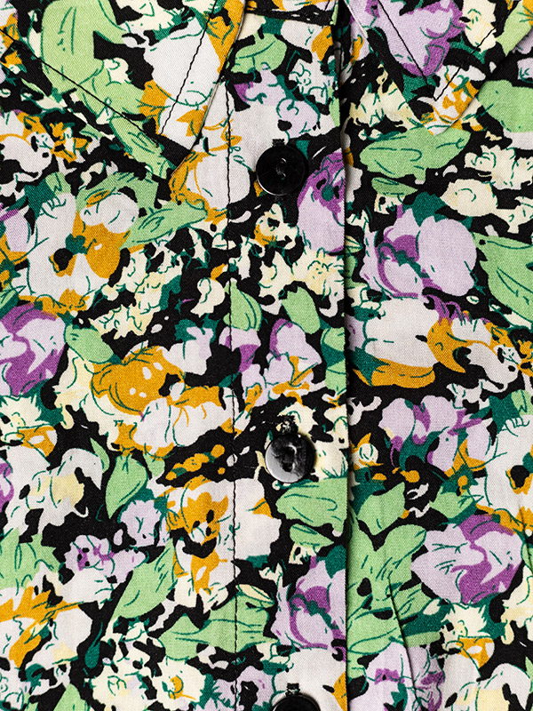 KARINA - Svart viskosskjorta med blommönster fra Gozzip