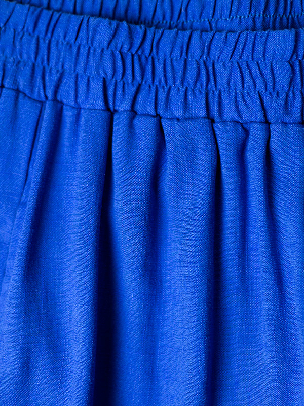 LISSI - Blå byxa med vida ben i viskos och linne fra Gozzip