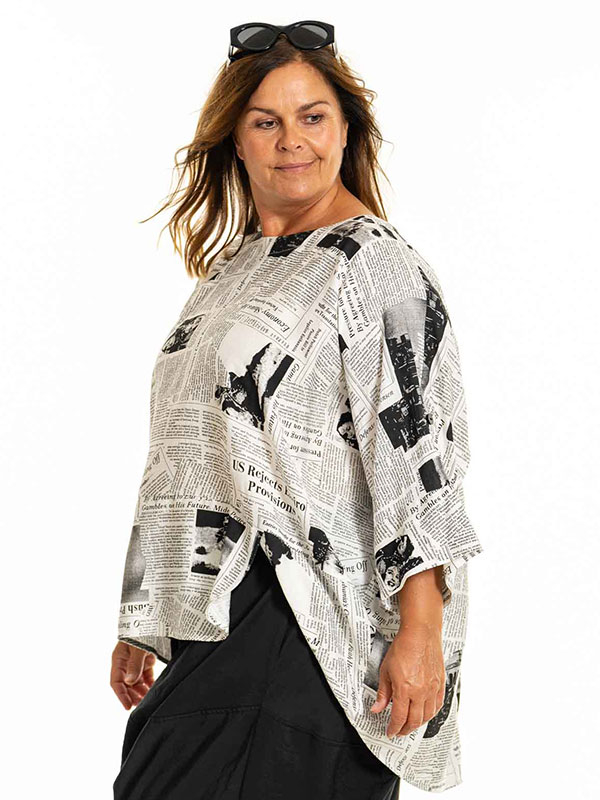 ELISSA - Plus Size Blus fra Gozzip Black