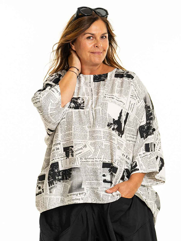ELISSA - Plus Size Blus fra Gozzip Black
