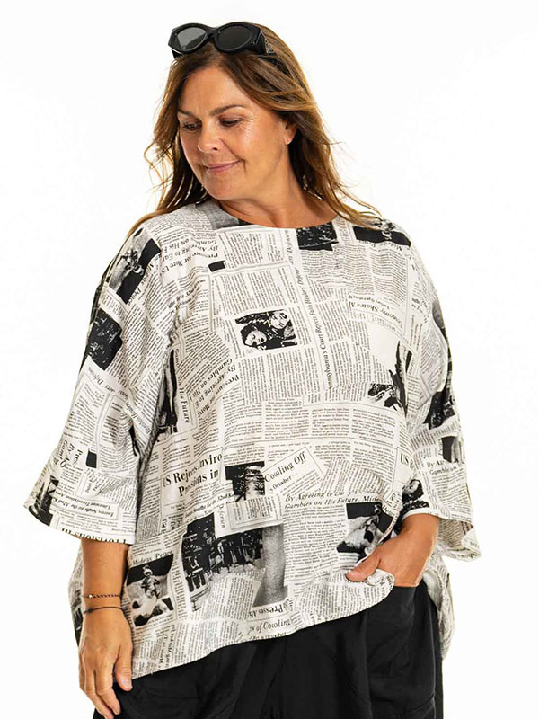 ELISSA - Plus Size Blus fra Gozzip Black