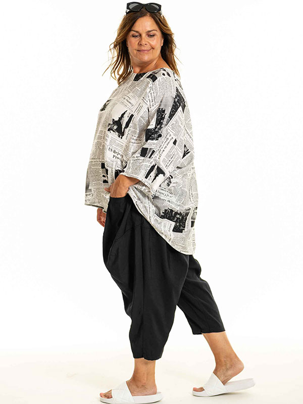 ELISSA - Plus Size Blus fra Gozzip Black