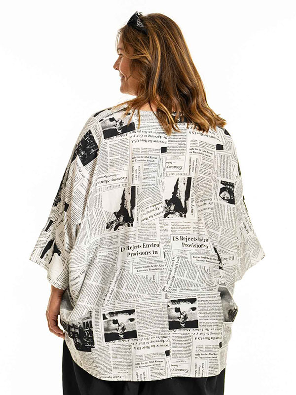 ELISSA - Plus Size Blus fra Gozzip Black