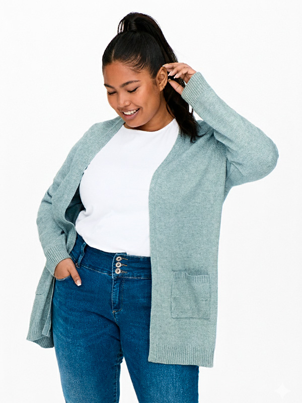 CARESLY - Plus Size Kofta fra Only Carmakoma