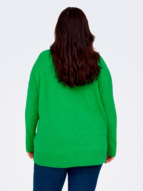 EMILIA - Grön stickad tröja fra Only Carmakoma