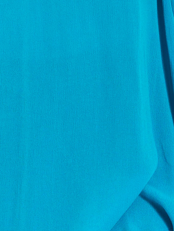 BERIT - Lång turkos blus i crepe viskos fra Studio