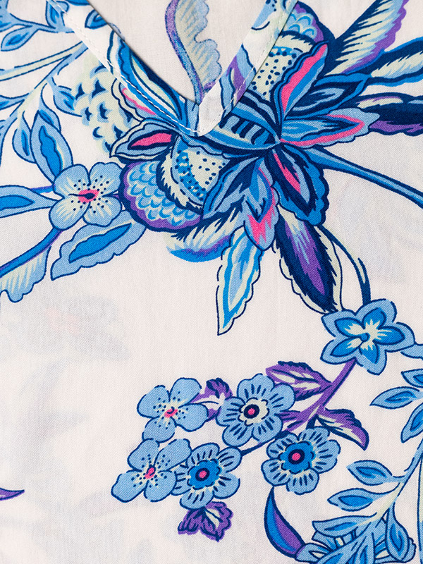 MARNA - Vit blus med blommönster fra Studio