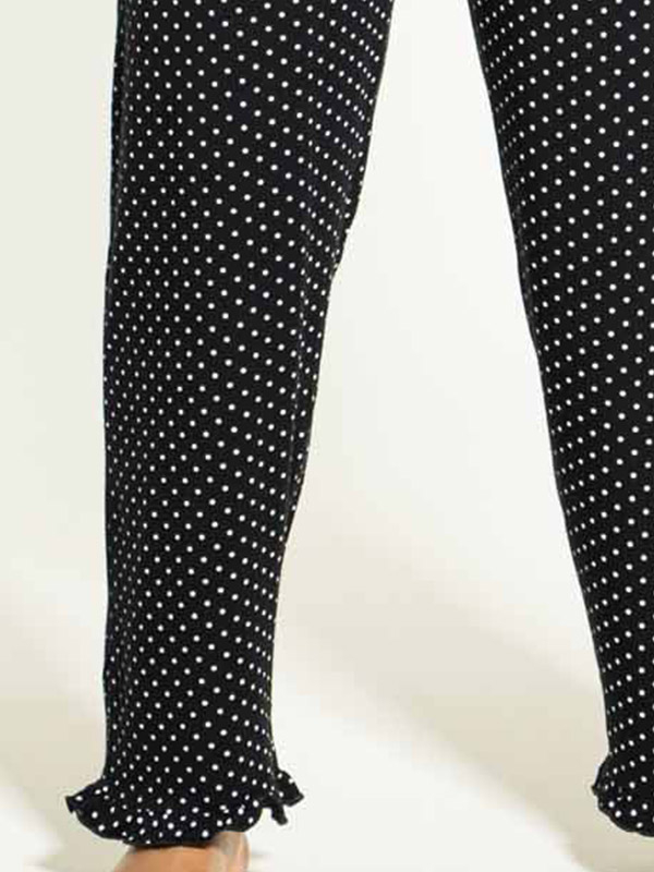 TULLE - Svarta pyjamasbyxor med vita prickar fra Studio
