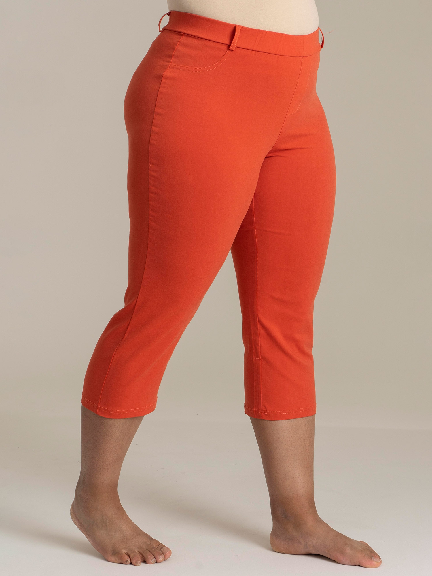 Orange caprileggings i viskos bengalin fra Sandgaard