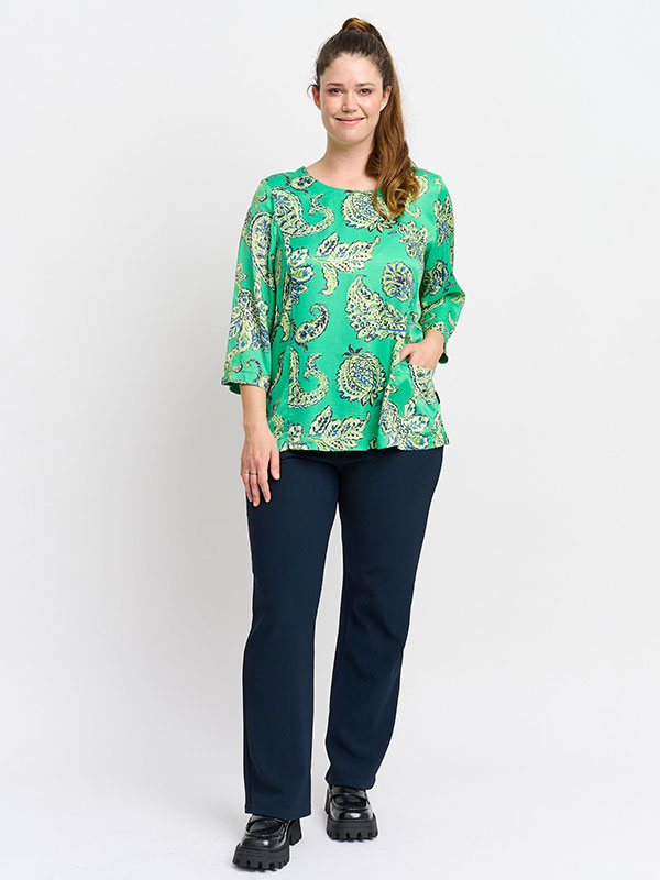 YADE - Grøn bluse med smukt blomster print fra Pont Neuf