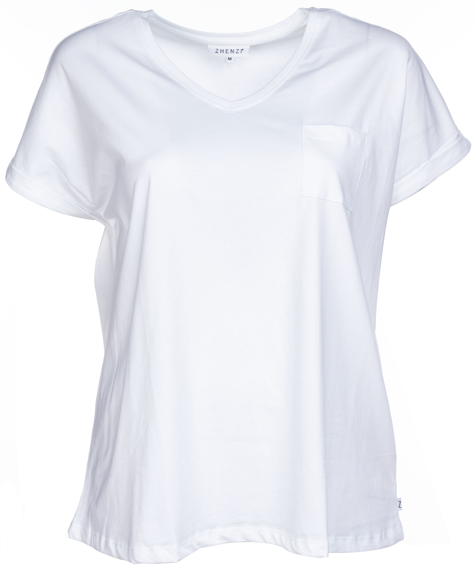 Hvid bomuld T-shirt med lomme fra Zhenzi