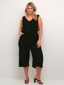 BELLEA - Svart byxdress i crepe viskos