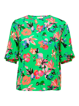ALMA LIFE - Svart skjorta med långa ärmar och ljusa blommor