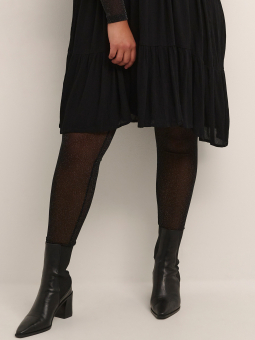 Kaffe Curve Svarta mesh leggings med silverglitter