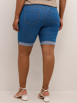 Kaffe Curve VICKA - Blå shorts i stretchdenim