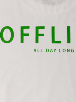 Kaffe Curve JOA - Vit t-shirt med grönt tryck på ryggen