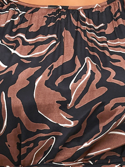Kaffe Curve DORY - Sort kjole med print i brun og hvid