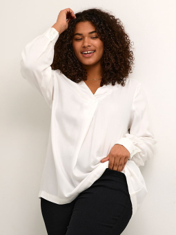 Kaffe Curve KELLA - Vit blus med V-ringning