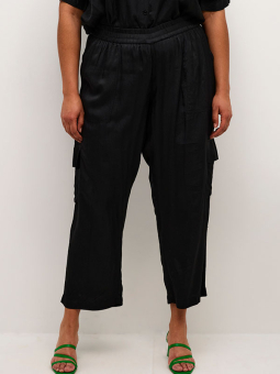 Kaffe Curve DICTA - Svarta byxor med cargo-look