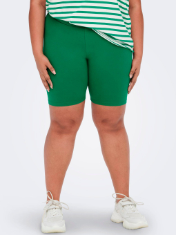 Only Carmakoma Car TIME - Gröna shorts/cykelbyxor i bomullstrikå
