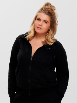 Only Play Curvy Svart sweatshirt med huva
