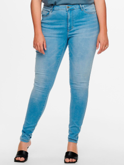 Only Carmakoma AUGUSTA - Ljusblå jeans i stretchig bomullsdenim