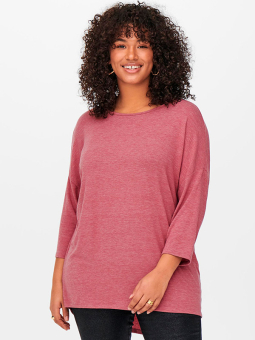 Only Carmakoma LAMOUR - Rosa blus med 3/4-ärmar