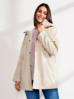 Only Carmakoma Carellen - Beige Regnjacka Med Huva