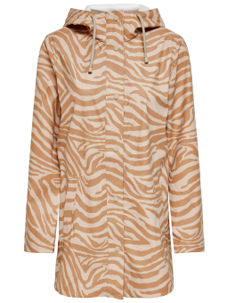 Only Carmakoma Carellen - Beige Regnjacka Med Djurmönster