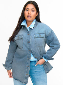 Only Carmakoma Carsia -  denim skjorta