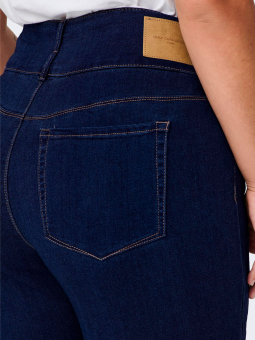 Only Carmakoma Car ANNA - Mörkblå stretch jeans med 3 knappar och smala ben