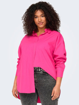 Only Carmakoma MINSA - Rosa bomullsskjorta