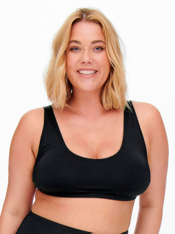 Only Carmakoma ELIZA - Sort bikini top med udtagelig vattering