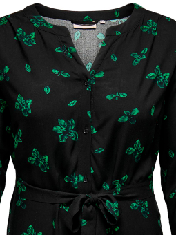 Only Carmakoma Car NOVA LOLLI - svart skjortklänning i viskos med grönt tryck