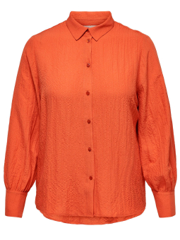 Only Carmakoma Car ELVIRO - skjorta i strukturerad bränd orange