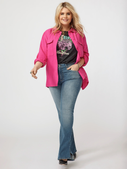 Only Carmakoma CARO - Rosa linneskjorta
