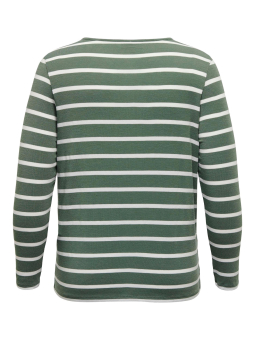 Only Carmakoma ELKE - Grön jerseyblus med ränder