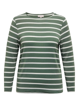 Only Carmakoma ELKE - Grön jerseyblus med ränder